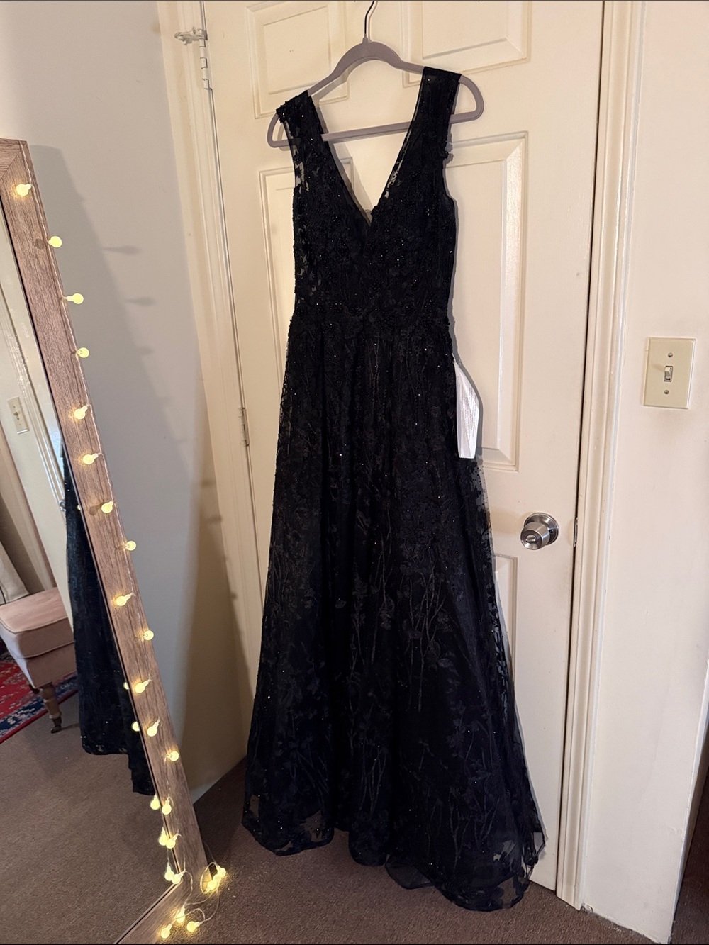 Mac Duggal Gianna V-Neck Beaded A-Line Gown - Picture 5 of 15